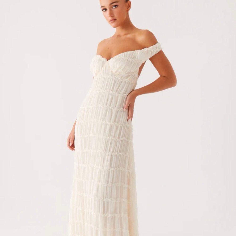 Peppermayo Strapless Cream Dress